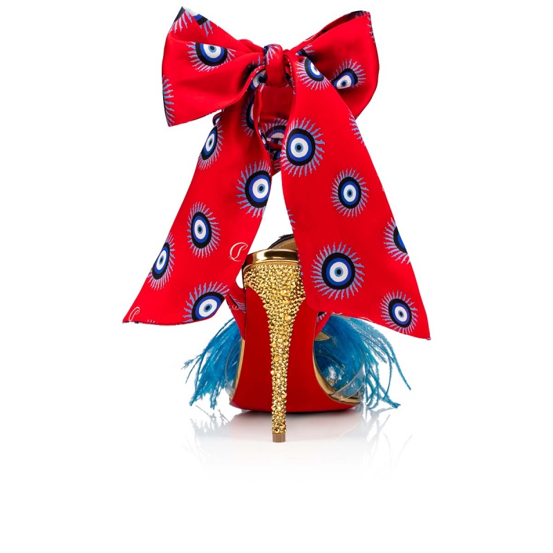 Sandalias Christian Louboutin Tep Des Cyclades 100 mm Dorados Dorados | PZC-341972