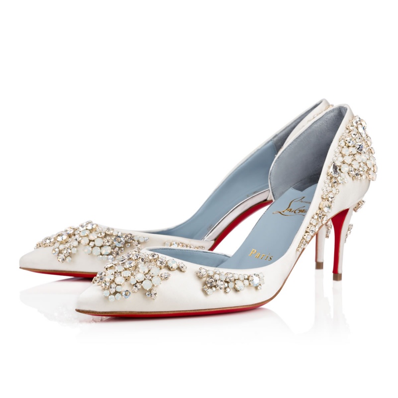 Tacones Christian Louboutin Brodiriza 70 mm Version Ivory | PLS-813274