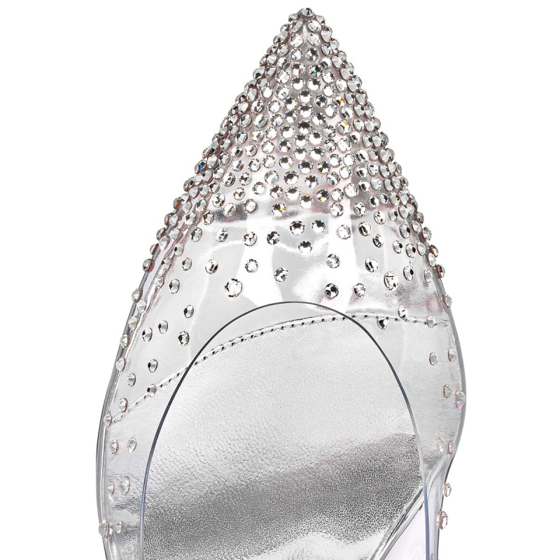 Tacones Christian Louboutin Degrastrass Pvc 85 mm Plateados Plateados | OAN-920564