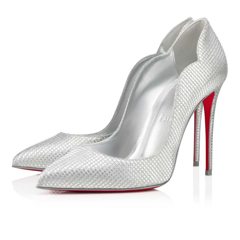 Tacones Christian Louboutin Hot Chick 100 mm Plateados Plateados | VLM-207946