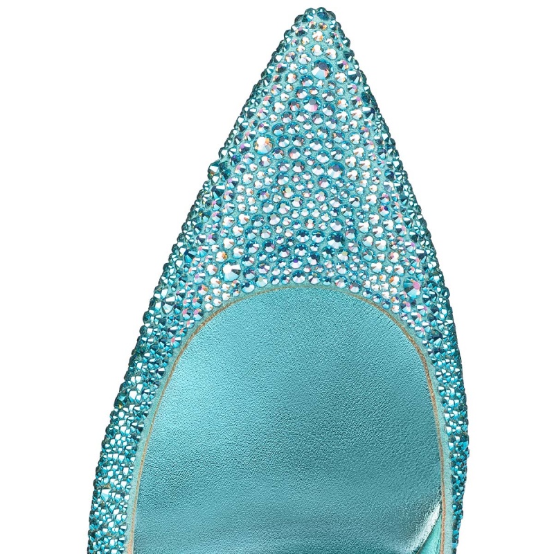 Tacones Christian Louboutin Kate Strass 100 mm Bermuda / Aqua Bohem / Lin Ber | PQV-056849