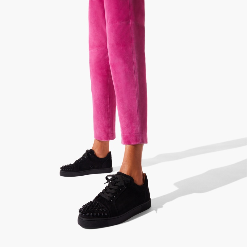 Tenis Christian Louboutin Vieira Spikes Planos Negros Negros | TCU-782051