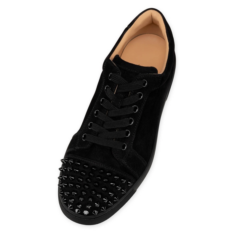 Tenis Christian Louboutin Vieira Spikes Planos Negros Negros | TCU-782051