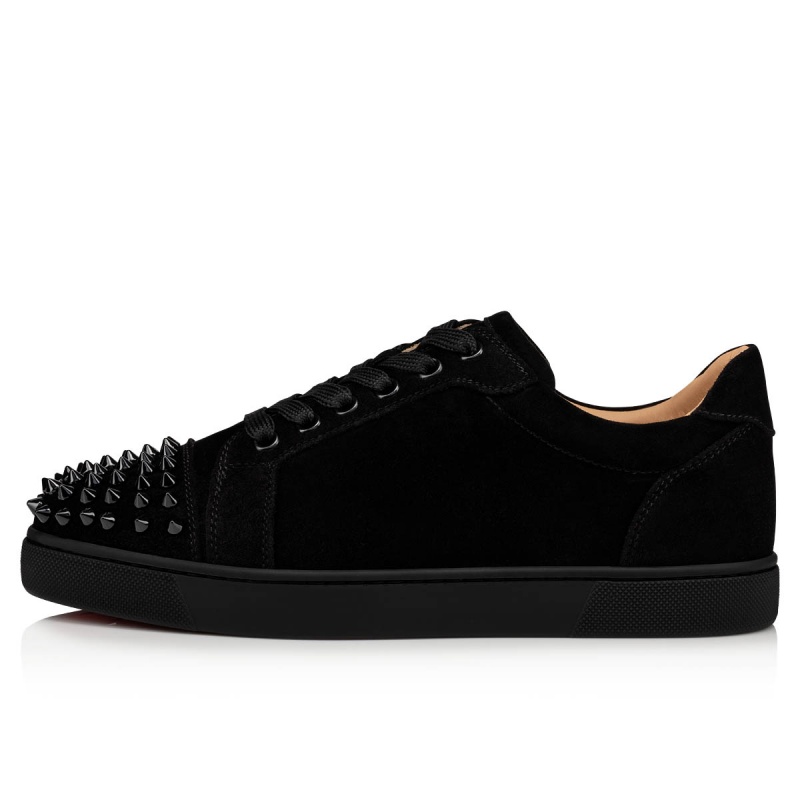 Tenis Christian Louboutin Vieira Spikes Planos Negros Negros | TCU-782051