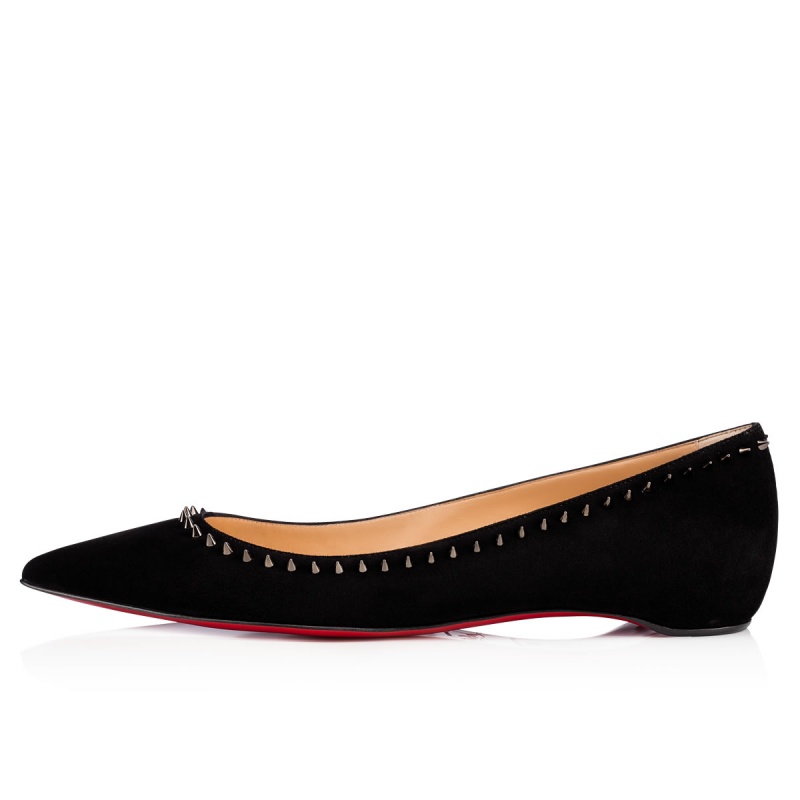 Zapatos Planos Christian Louboutin Anjalina Negros Negros | FWJ-105948