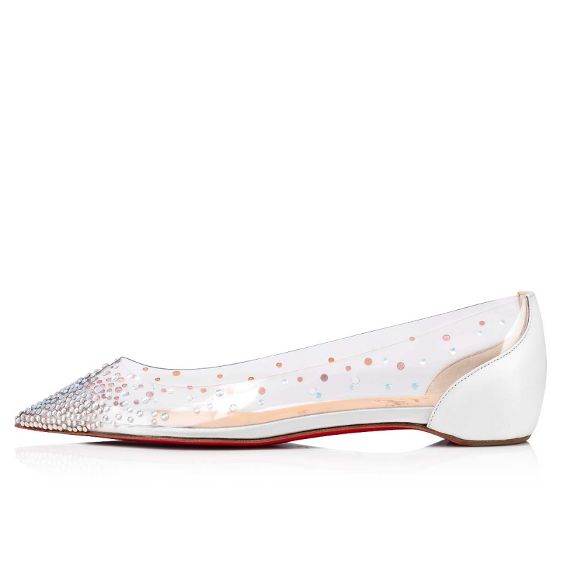 Zapatos Planos Christian Louboutin Degrastrass Version Bianco | PCS-405238