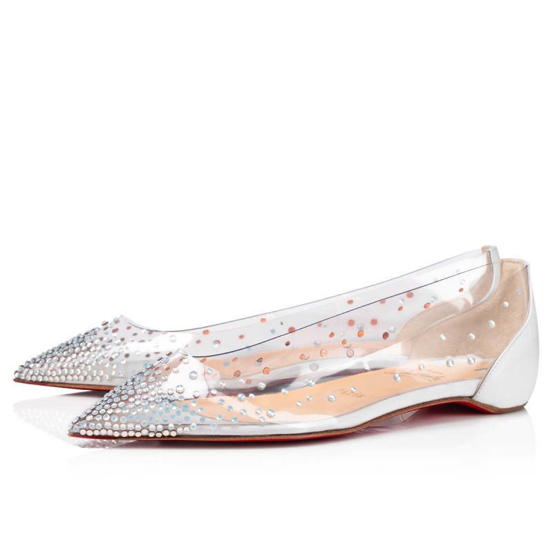 Zapatos Planos Christian Louboutin Degrastrass Version Bianco | PCS-405238