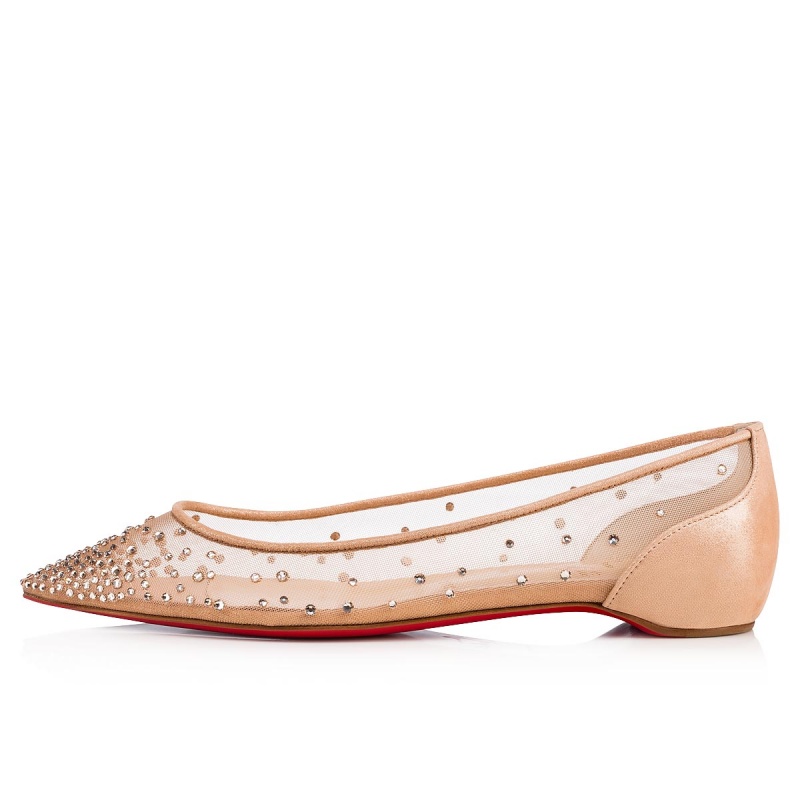 Zapatos Planos Christian Louboutin Follies Strass Azules | XMC-894657