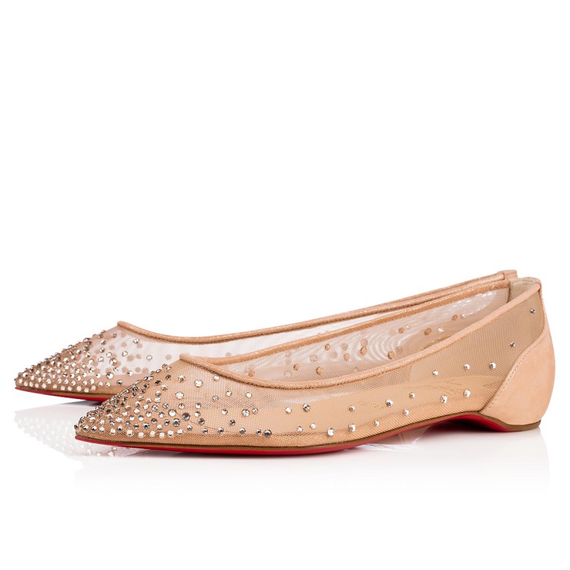 Zapatos Planos Christian Louboutin Follies Strass Azules | XMC-894657