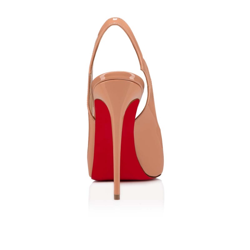 Zapatos Plataforma Christian Louboutin Hot Chick Sling Alta 120 mm Nude | PJA-321849