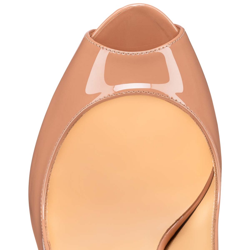 Zapatos Plataforma Christian Louboutin Hot Chick Sling Alta 120 mm Nude | PJA-321849