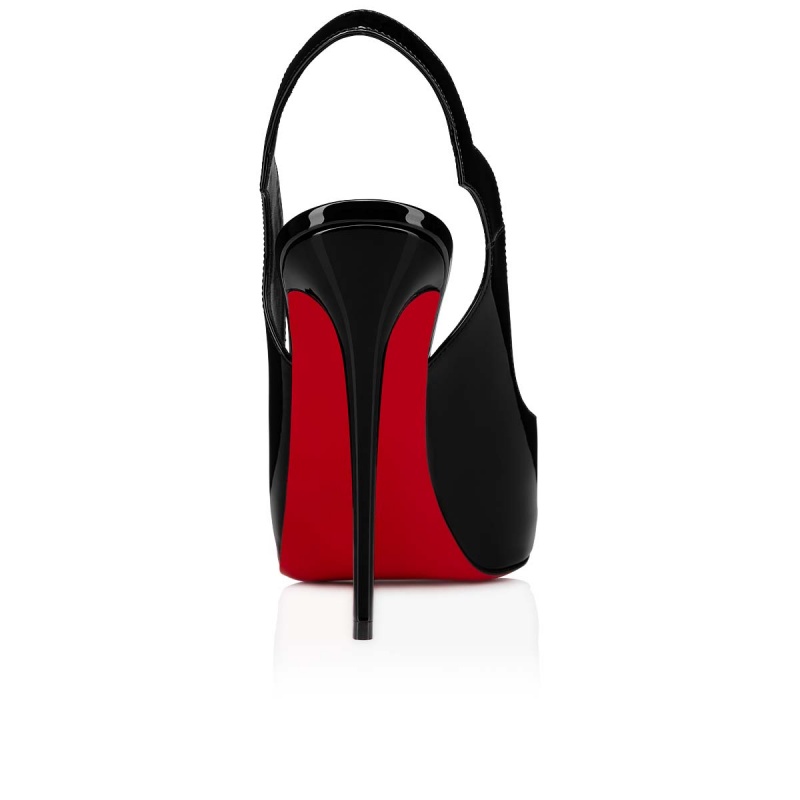 Zapatos Plataforma Christian Louboutin Hot Chick Sling Alta 120 mm Negros Negros | QLI-139246