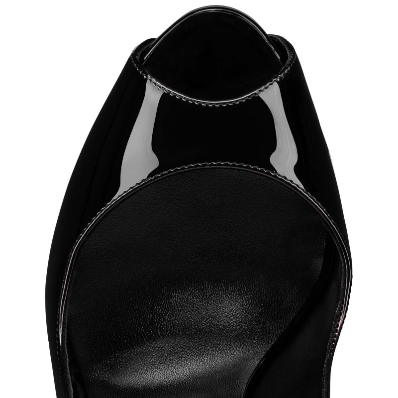 Zapatos Plataforma Christian Louboutin Hot Chick Sling Alta 120 mm Negros Negros | QLI-139246