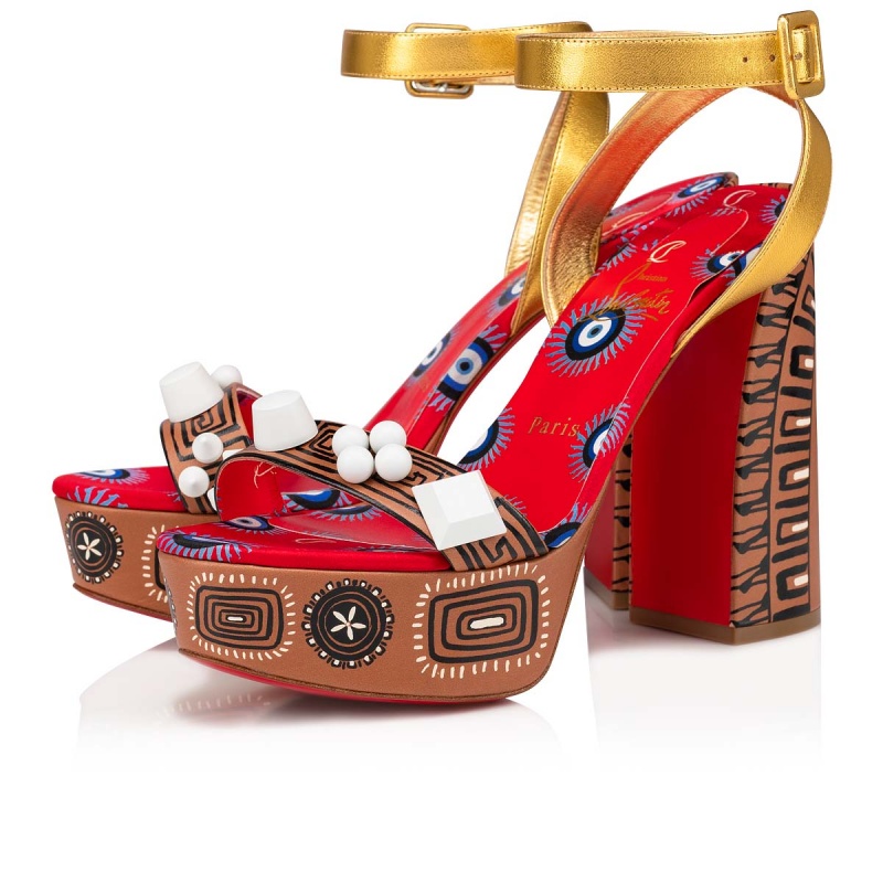 Zapatos Plataforma Christian Louboutin Movida Athina 130 mm Vers Multi / Lin Multi | ZYE-071638