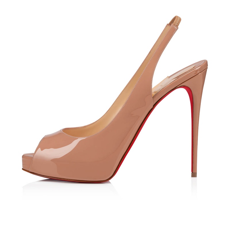 Zapatos Plataforma Christian Louboutin Private Number 120 mm Nude | PDR-504897