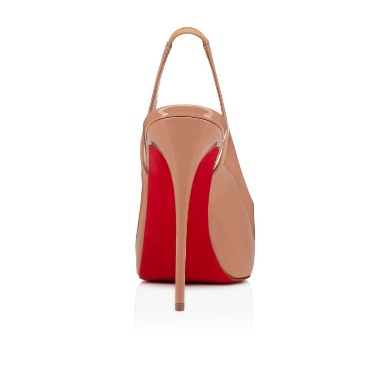 Zapatos Plataforma Christian Louboutin Private Number 120 mm Nude | PDR-504897