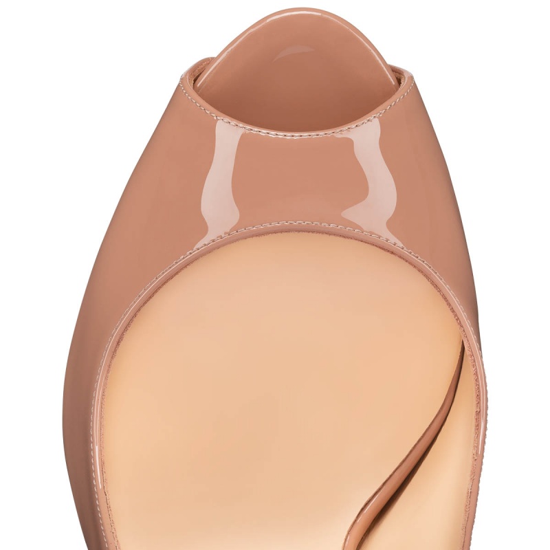 Zapatos Plataforma Christian Louboutin Private Number 120 mm Nude | PDR-504897