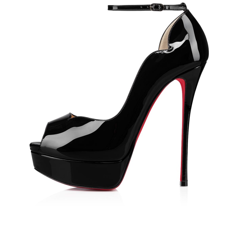 Zapatos Plataforma Christian Louboutin Round Chick Alta 150 mm Negros | PGX-538019