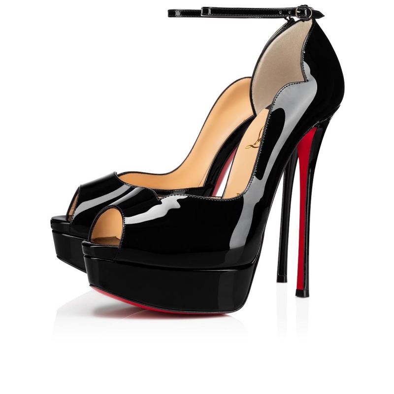 Zapatos Plataforma Christian Louboutin Round Chick Alta 150 mm Negros | PGX-538019