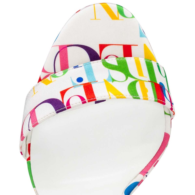 Zapatos Plataforma Christian Louboutin Sandale Du Désert Alta 120 mm White-multi / Lin Bianco | PEM-349170