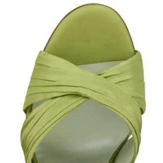 Affabula Lace up – Sandalias de tiras de 100 mm – Tafetán de seda – Haiiro – Mujer