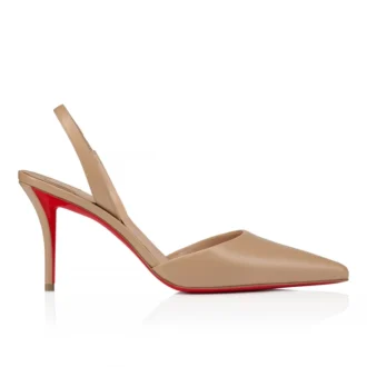 Apostropha Sling – Zapatos de tacón con talón abierto de 80 mm – Piel napa – Color Blush – Mujer