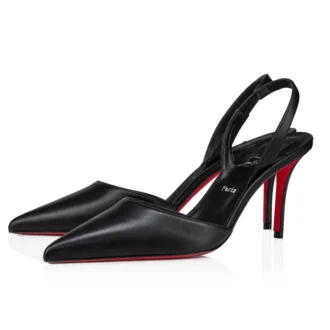 Apostropha Sling – Zapatos de tacón con talón abierto de 80 mm – Piel napa – Negro – Mujer