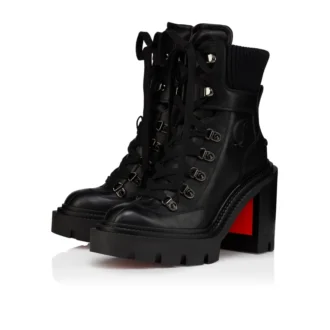 Armandine College – Botas de 70 mm – Piel de becerro encerada – Negro – Mujer