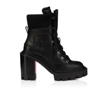 Armandine College – Botas de 70 mm – Piel de becerro encerada – Negro – Mujer