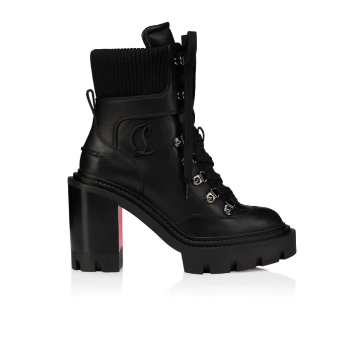 Armandine College – Botas de 70 mm – Piel de becerro encerada – Negro – Mujer