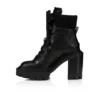 Armandine College – Botas de 70 mm – Piel de becerro encerada – Negro – Mujer