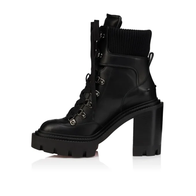 Armandine College – Botas de 70 mm – Piel de becerro encerada – Negro – Mujer