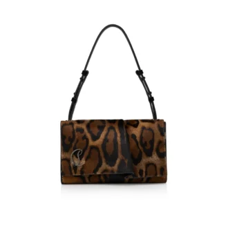 Baggy – Bolso de hombro – Piel de becerro peluda con estampado «Bengali» – Marrón