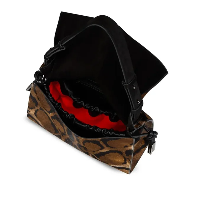 Baggy – Bolso de hombro – Piel de becerro peluda con estampado «Bengali» – Marrón Baggy – Bolso de hombro – Piel de becerro peluda con estampado «Bengali» – Marrón