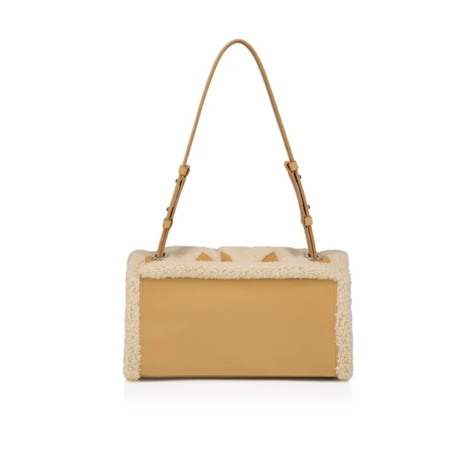 Baggy Small – Bolso de hombro – Piel de becerro y piel de oveja en forma de diamante – Beige