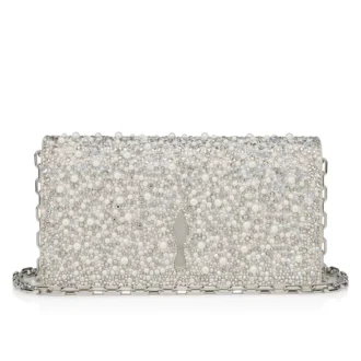 Bettina – Bolso de mano – Ante, strass y perlas – Plata