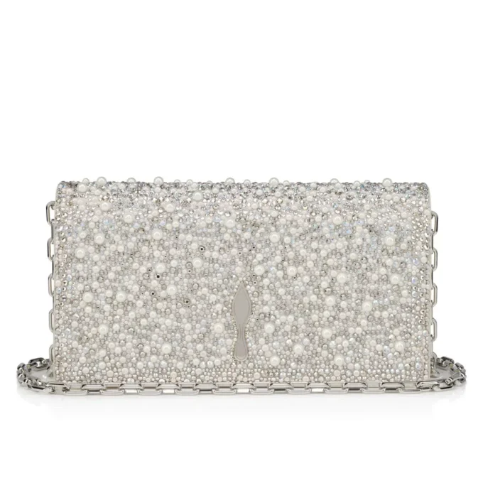 Bettina – Bolso de mano – Ante, strass y perlas – Plata Bettina – Bolso de mano – Ante, strass y perlas – Plata