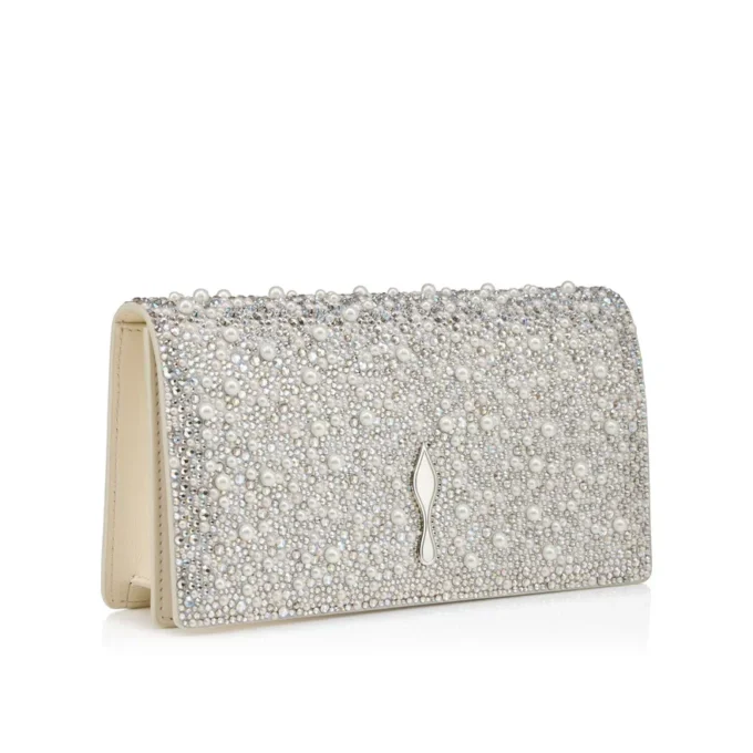 Bettina – Bolso de mano – Ante, strass y perlas – Plata Bettina – Bolso de mano – Ante, strass y perlas – Plata