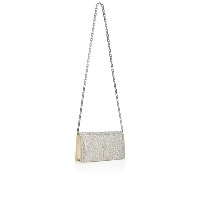 Bettina – Bolso de mano – Ante, strass y perlas – Plata Bettina – Bolso de mano – Ante, strass y perlas – Plata