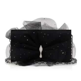 Bettina – Bolso de mano – Crepé satinado – Negro