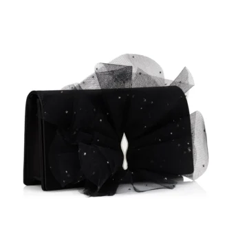 Bettina – Bolso de mano – Crepé satinado – Negro