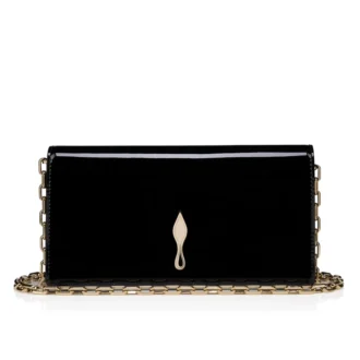 Bettina – Bolso de mano – Piel de becerro charol – Negro