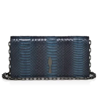 Bettina – Bolso de mano – Piel de serpiente de agua – Negro