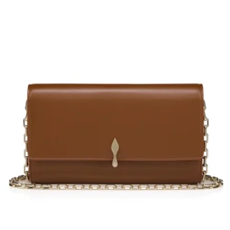 Bettina – Cartera con cadena – Piel de cordero napa – Cuoio