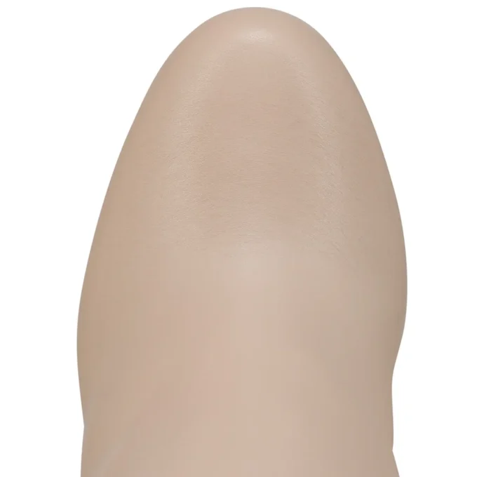 Botas Loo hasta el muslo – 85 mm – Piel de becerro – Perla – Mujer
