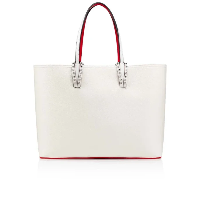 Cabata grande – Bolso Tote – Piel de becerro y tachuelas – Bianco Cabata grande – Bolso Tote – Piel de becerro y tachuelas – Bianco