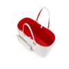 Cabata grande – Bolso Tote – Piel de becerro y tachuelas – Bianco