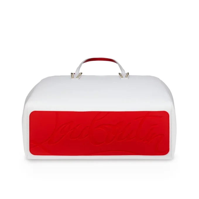 Cabata grande – Bolso Tote – Piel de becerro y tachuelas – Bianco