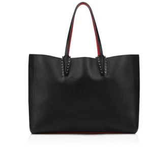 Cabata grande – Bolso Tote – Piel de becerro y tachuelas – Negro