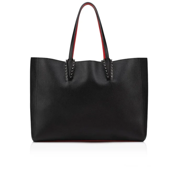 Cabata grande – Bolso Tote – Piel de becerro y tachuelas – Negro